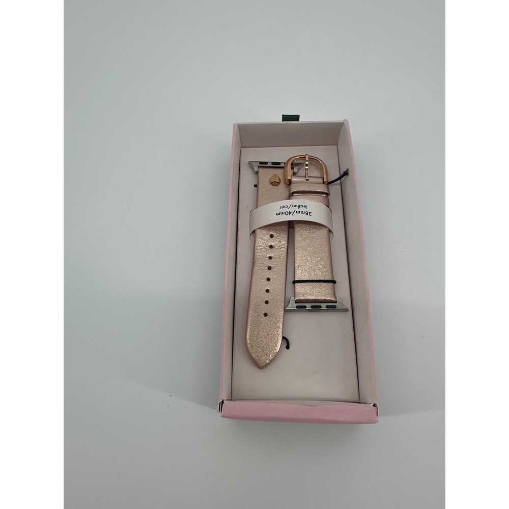 Kate Spade New York Leather Apple Watch Band 38mm 40mm Rose Gold Pink Metallic‎